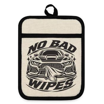 No Bad Wipes Autografik Front - Topflappen mit Gummirückseite - Leinen/Schwarz  - Vorne