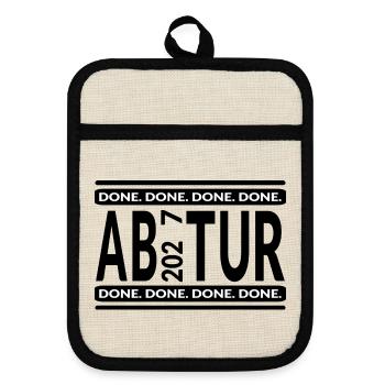 Gymnasium Abitur 2027 - Topflappen mit Gummirückseite - Leinen/Schwarz  - Vorne