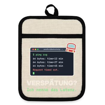 Ping Verzögerung: Latenz Meme - Topflappen mit Gummirückseite - Leinen/Schwarz  - Vorne