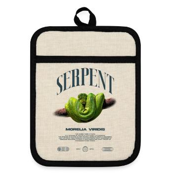 Green Tree Python Modern Reptile Keeper Streetwear - Topflappen mit Gummirückseite - Leinen/Schwarz  - Vorne