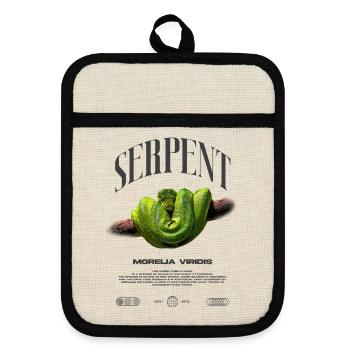 Green Tree Python Modern Reptile Keeper Streetwear - Topflappen mit Gummirückseite - Leinen/Schwarz  - Vorne