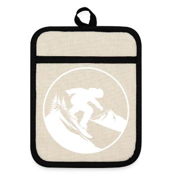 Snowboarding - Topflappen mit Gummirückseite - Leinen/Schwarz  - Vorne