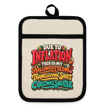 Inflation Holiday Mashup Shirt - Topflappen mit Gummirückseite - Leinen/Schwarz  - Vorne