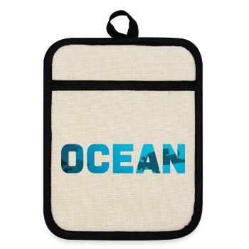 Ocean Tauchen Taucher Scuba Diving Unterwasser - Topflappen mit Gummirückseite - Leinen/Schwarz  - Vorne