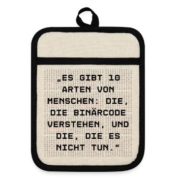 IT-Spezialisten & Programmierer - Topflappen mit Gummirückseite - Leinen/Schwarz  - Vorne