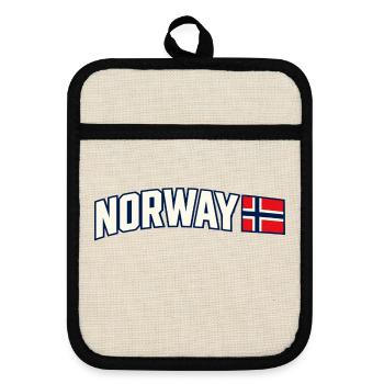Norwegische Flagge Norwegian Pride Athletic Typografie - Topflappen mit Gummirückseite - Leinen/Schwarz  - Vorne