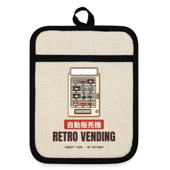 Retro-Verkaufsautomaten-Diskettekassette Japan - Topflappen mit Gummirückseite - Leinen/Schwarz  - Vorne