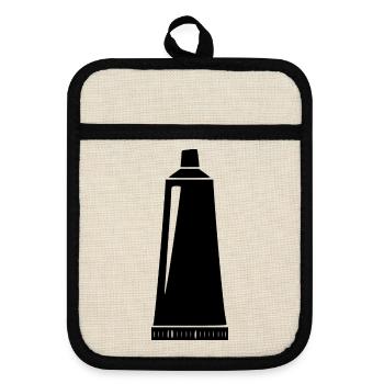Tube schwarz Geschenk - Topflappen mit Gummirückseite - Leinen/Schwarz  - Vorne