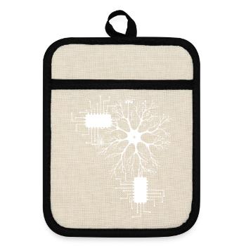 Neuronen Wissenschaft Schaltplan Labor Science - Topflappen mit Gummirückseite - Leinen/Schwarz  - Vorne