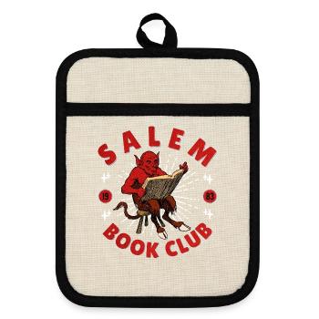 Salem Book Club Vintage Devil - Topflappen mit Gummirückseite - Leinen/Schwarz  - Vorne