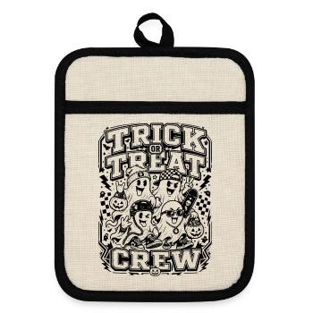 Trick or Treat Crew - Topflappen mit Gummirückseite - Leinen/Schwarz  - Vorne