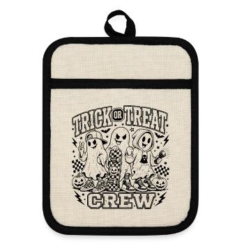 Trick or Treat Crew - Topflappen mit Gummirückseite - Leinen/Schwarz  - Vorne