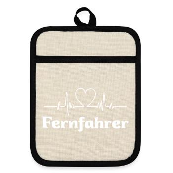 Fernfahrer - Topflappen mit Gummirückseite - Leinen/Schwarz  - Vorne