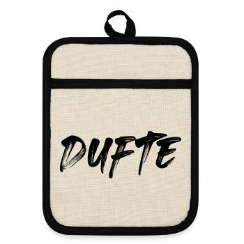 Dufte - Topflappen mit Gummirückseite - Leinen/Schwarz  - Vorne