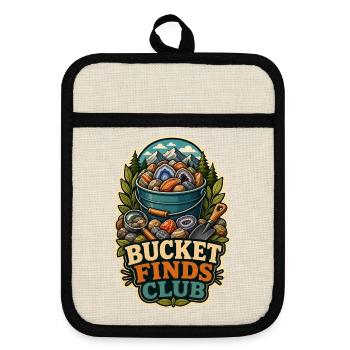 BUCKET FINDS CLUB - Topflappen mit Gummirückseite - Leinen/Schwarz  - Vorne