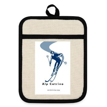 Ski_Club_Flyer_Design_Template_1793025628375 - Topflappen mit Gummirückseite - Leinen/Schwarz  - Vorne