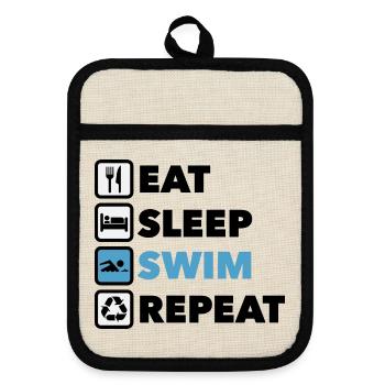 SWIM Active Living: Sportikonen - Topflappen mit Gummirückseite - Leinen/Schwarz  - Vorne