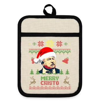Alexandre Dumas Merry Cristo - Topflappen mit Gummirückseite - Leinen/Schwarz  - Vorne