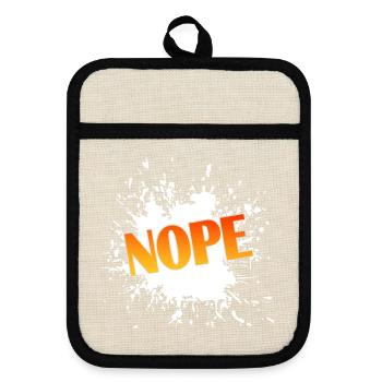 NOPE Splash Gradient Typo - Topflappen mit Gummirückseite - Leinen/Schwarz  - Vorne