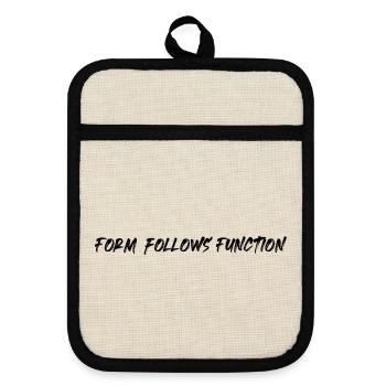 Form follows Function - Topflappen mit Gummirückseite - Leinen/Schwarz  - Vorne