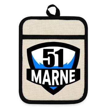 51 Marne - Topflappen mit Gummirückseite - Leinen/Schwarz  - Vorne