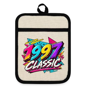 1997 Classic Neon Retro - Topflappen mit Gummirückseite - Leinen/Schwarz  - Vorne