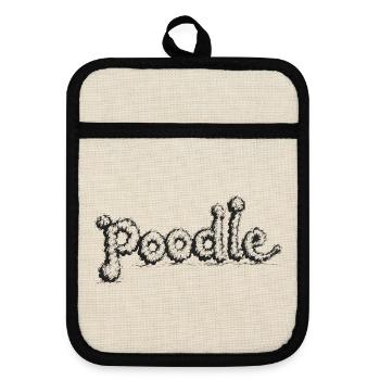 Poodle - Topflappen mit Gummirückseite - Leinen/Schwarz  - Vorne