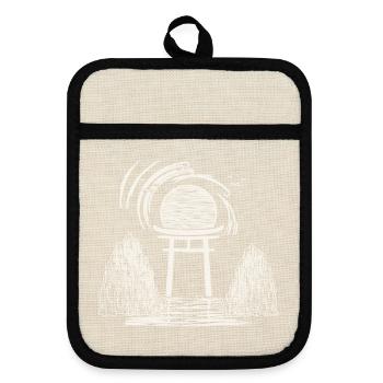 Torii Sonnenuntergang Zen - Topflappen mit Gummirückseite - Leinen/Schwarz  - Vorne