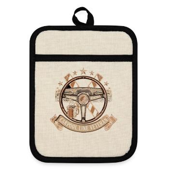 Carpool Veteranen Emblem - Topflappen mit Gummirückseite - Leinen/Schwarz  - Vorne