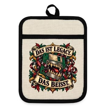 Legacy Beisst Kiefer Monster - Topflappen mit Gummirückseite - Leinen/Schwarz  - Vorne