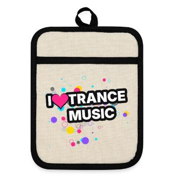 I Love Trance Music - Colour Splash - Topflappen mit Gummirückseite - Leinen/Schwarz  - Vorne