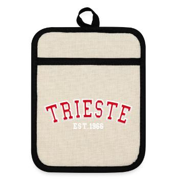 Triest, gegründet 1966 – Geburtstag - Topflappen mit Gummirückseite - Leinen/Schwarz  - Vorne