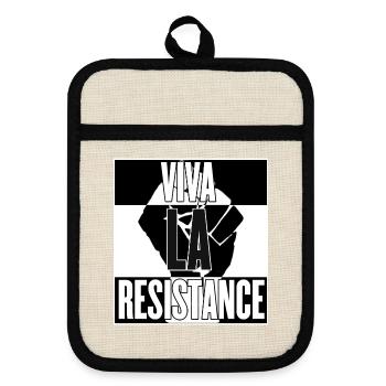 Viva La Resistance (Version 2) - Topflappen mit Gummirückseite - Leinen/Schwarz  - Vorne