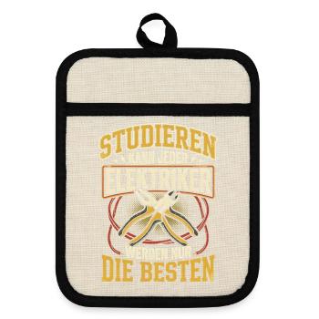 Studieren Kann Jeder Elektriker Werden Beste - Topflappen mit Gummirückseite - Leinen/Schwarz  - Vorne