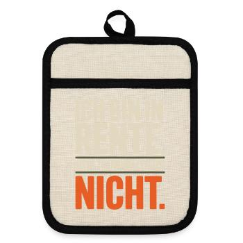 Ich bin in Rente Mein Terminkalender nicht Rentner - Topflappen mit Gummirückseite - Leinen/Schwarz  - Vorne