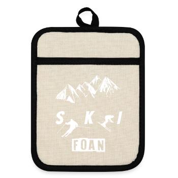 Skifahren Skifoan - Topflappen mit Gummirückseite - Leinen/Schwarz  - Vorne