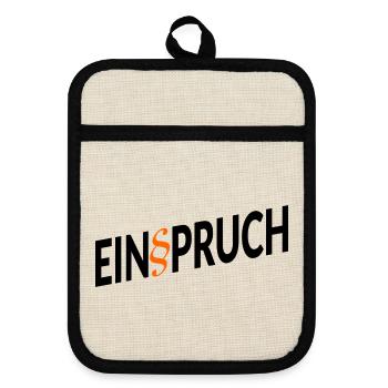 Jura Rechtsanwalt Einspruch - Topflappen mit Gummirückseite - Leinen/Schwarz  - Vorne