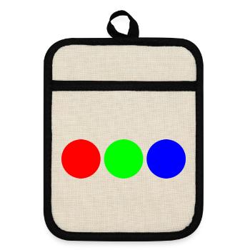 Triaden-Neonkreise - Topflappen mit Gummirückseite - Leinen/Schwarz  - Vorne