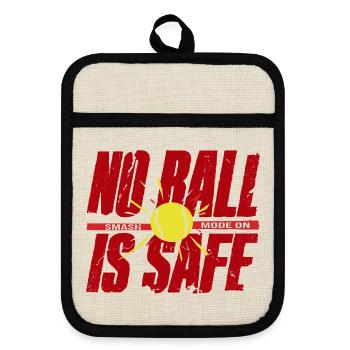 Tennis Shirt, No Ball Is Safe, Smash Mode on - Topflappen mit Gummirückseite - Leinen/Schwarz  - Vorne