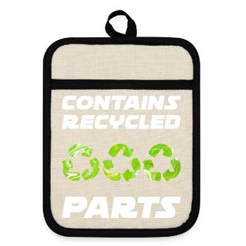 Contains Recycled Parts Organspende Transplantat - Topflappen mit Gummirückseite - Leinen/Schwarz  - Vorne
