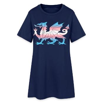 Wales Trans Flagge, Baner Trans Cymru, Transgender - Frauen T-Shirt-Kleid - Light Navy - Vorne