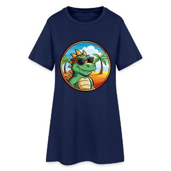 Dragon Funny Cartoon Lunettes de soleil de plage d’été cool - Robe T-shirt Femme - marine clair - Devant
