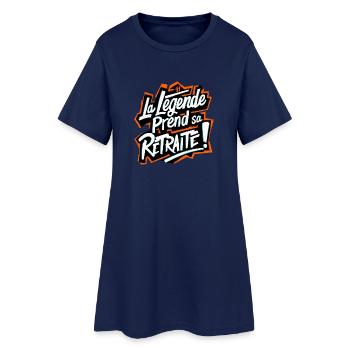 La Légende Prend Sa Retraite - Robe T-shirt Femme - marine clair - Devant