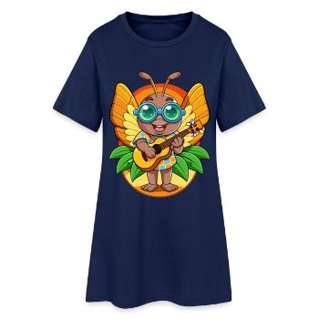 Lunettes de soleil de plage d’été de dessin animé de papillon drôle - Robe T-shirt Femme - marine clair - Devant