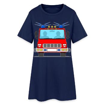 Camion de pompiers sans lettrage - Robe T-shirt Femme - marine clair - Devant
