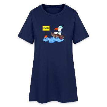 Hamburg Seemann Möwe Seemöwe Boot Kapitän Meer - Frauen T-Shirt-Kleid - Light Navy - Vorne
