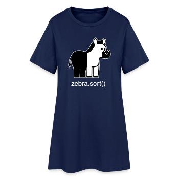 Sortiertes Zebra - Frauen T-Shirt-Kleid - Light Navy - Vorne