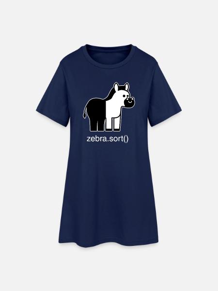 Sortiertes Zebra - Frauen T-Shirt-Kleid - Light Navy