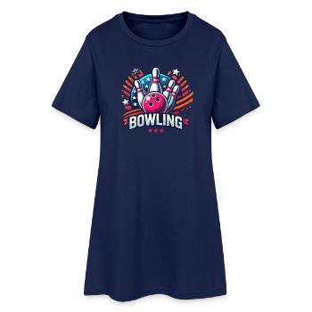 Bowling Logo - Frauen T-Shirt-Kleid - Light Navy - Vorne