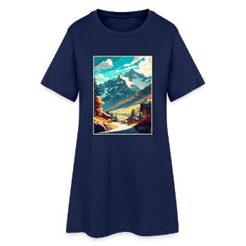 Mayrhofen Österreich Vintage Reiseposter Souvenir - Frauen T-Shirt-Kleid - Light Navy - Vorne